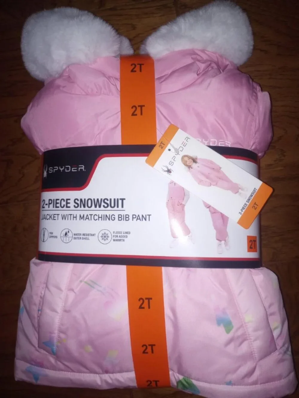 Spyder Girls Toddler Size 2T Pink 2 Piece Snowsuit Jacket Bib Pants NWT